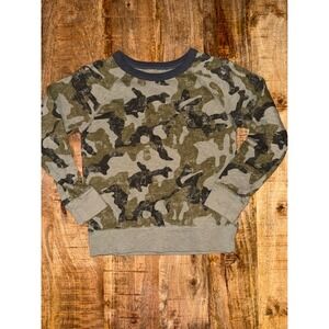 Crewcuts J.Crew Boys Camo Raglan Sweatshirt Green Camouflage Cotton Size 10